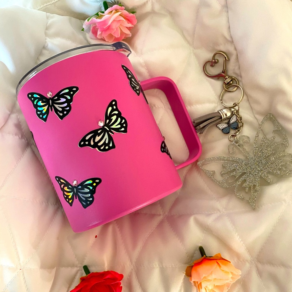 Pink butterfly coffee mug!